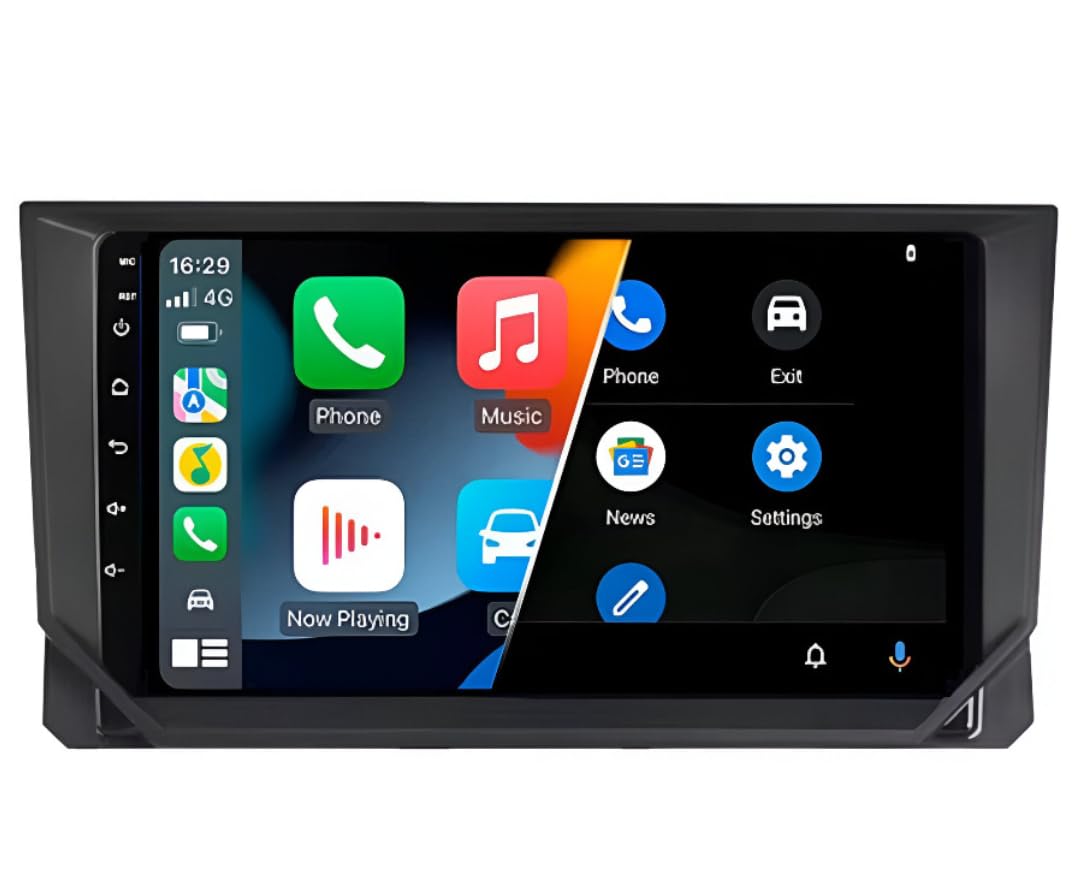 Radio de coche Android 14 - Seat Ibiza/Arona 2018-2022 Apple CarPlay y Android Auto, pantalla táctil CarPlay de 9 pulgadas, sistema de radio multimedia inalámbrico HD | Wi-Fi (T1 (2GB/32GB Quad Core