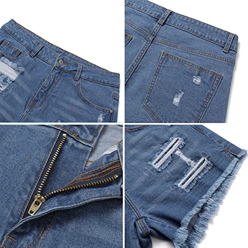 Image of CHICZONE Womens Mid-High Waisted Stretchy Denim Jean Shorts