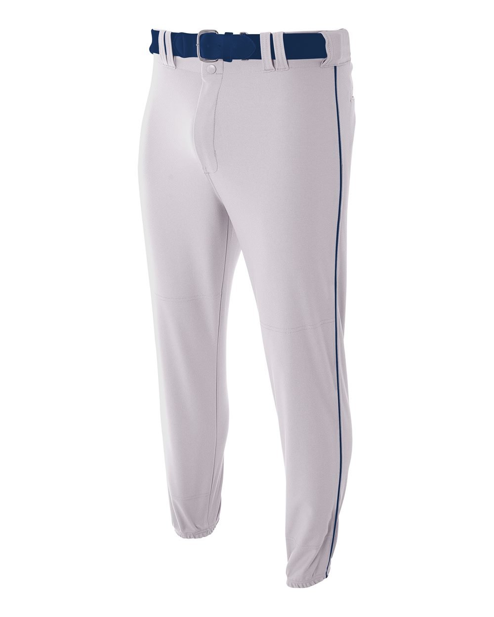A4 Men's Pro Style Elastic Bottom Baseball Pant, Silver/Navy, XX-Large