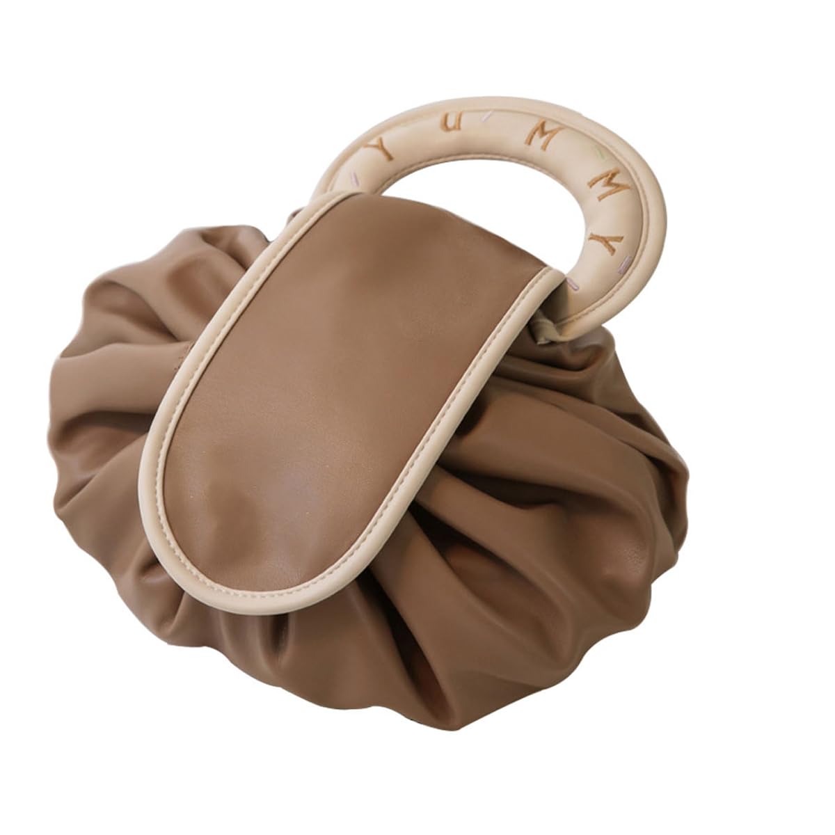 Drawstring Makeup Bag, Large Cosmetic Bag Travel Makeup Organization Case, Toiletry Bag Suitable for Travel Gift and Daily Use (Brown)