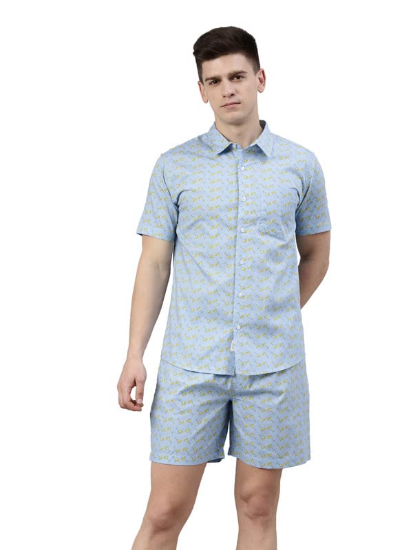 joven Men's Printed Sea Green CO-Ords Set,100% Cotton,Super Soft Ultra Light Fabric,Comfort Fit,Machine Wash,Unique Designs,Casual wear,Highly Durable,Sleep wear-picture-23