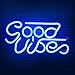 LITAKE Blau Gute Stimmung Neon Schild, Led Leuchtreklame Acryl USB-Betrieben Neonlicht Good Vibes Leuchtschrift Dekor für Schlafzimmer Kinderzimmer Bar Geburtstagsfeier Geschenk, 33cm x 17.5cm