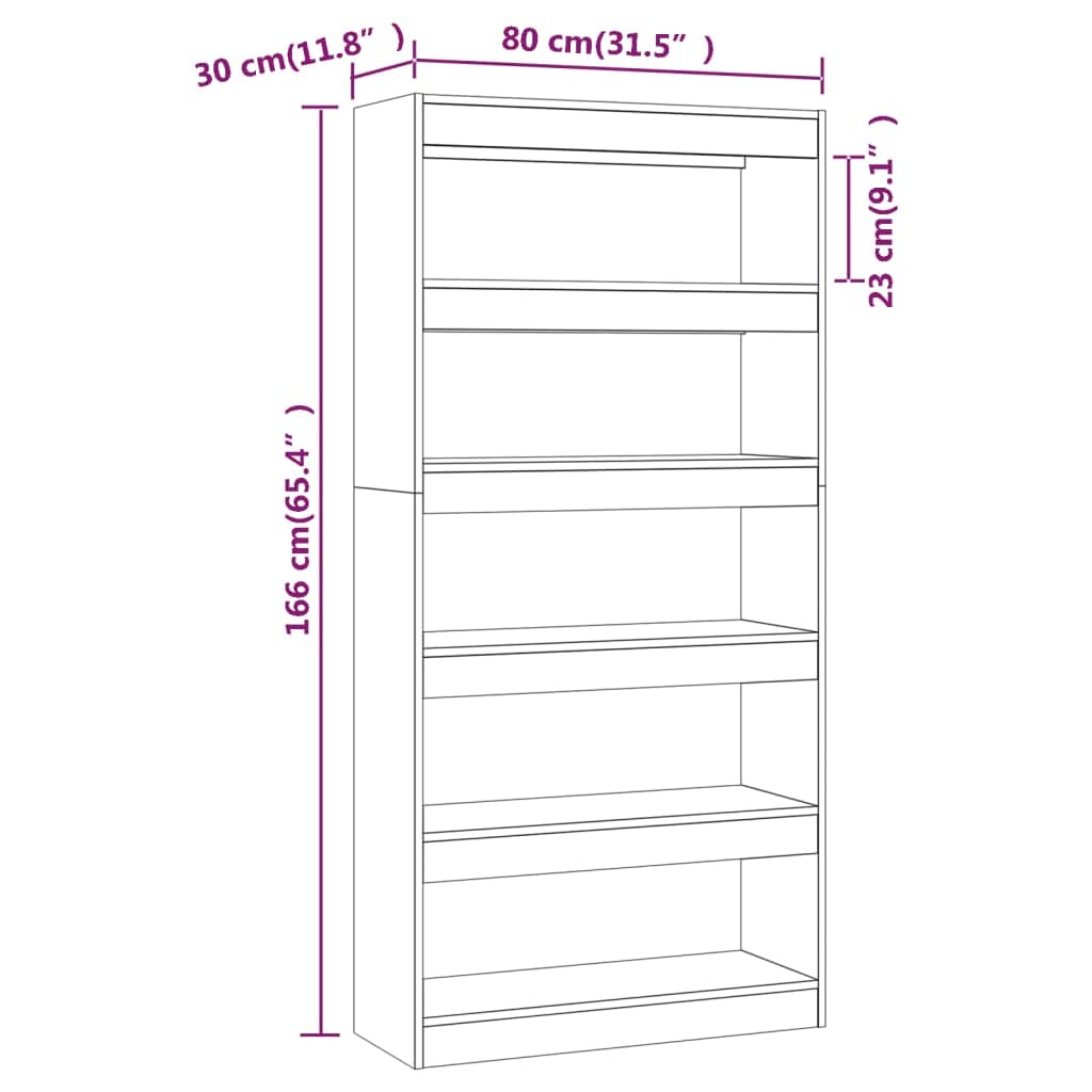 Bibliothek aus Holz, Ingenierie Sonoma, grau, Regal, Teiler | Großer Stauraum, vielseitig einsetzbar für Flur Wohnzimmer, einfache Reinigung mit feuchtem Tuch