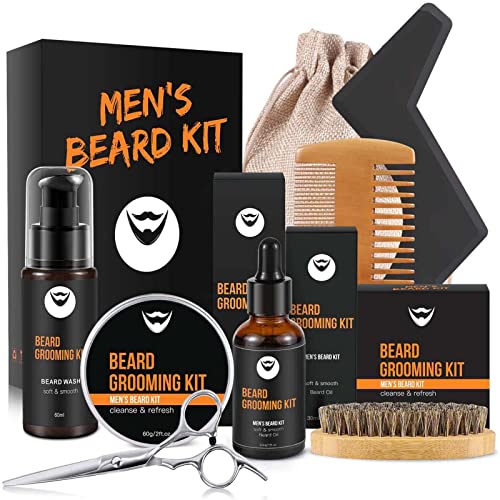 Produktfoto von Bartpflege Set für Männer 9 Teilig - Bart Styling mit Bartshampoo Bartwachs Bartöl Bartschablonen usw. Bartpflegeset&hellip;