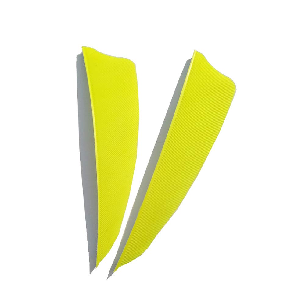 SHARROW 50pcs Arrow Turkey Feathers 3 inch Natural Feather Fletching Right Wing Peltate (Light Yellow)
