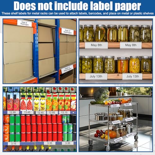 Image of Kathfly 50 Pack Wire Shelf Label Holder 6 inch Adjustable Shelf Cable Tags | for Wire Shelving 3 Viewing Angles Clear Plastic Rack Label Holder Retail Clips Compatible with 1-1 /4in Metro Shelving