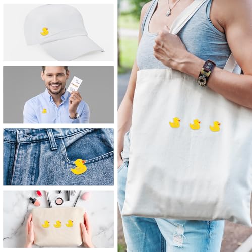 Fuutreo 100 Set Yellow Duck Brooches with You're Awesome Cheer Card Duck Pins for Employee Appreciation Gift (Yellow)4