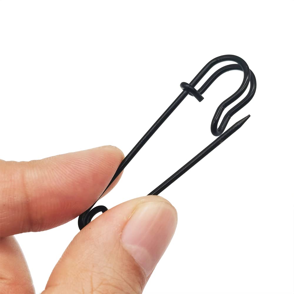 Broches de seguridad de 50 mm, para mantas, manualidades, faldas, suéteres, chales, paquete de 30 (2 pulgadas/50 mm, negro)