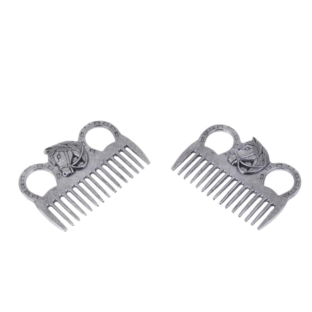 MERISHOPP® 2PCS Mini Stainless Steel Polished Horse Comb Pet Hair Comb Grooming Tool |Sporting Goods | Outdoor Sports | Equestrian | Horse Care & Grooming-image-28