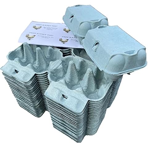 Anglia Farm Supplies - Effect 6 Blue - Coloured Egg Carton Boxes 1/2 dozen - includes sheet 8 labels (2 dozen (24 cartons)) Cover