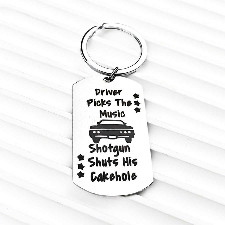 Supernatural Merchandise Gifts for Women Men Driver Picks the Music Shotgun Shuts His Cakehole Keychain for Husband Daughter Christmas Birthday Gift for Supernatural Fan image 5