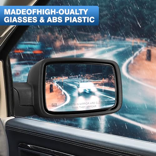 Image of Ram Passenger Right Side Mirror Glass Replacement for 2009-2018 Dodge Ram 1500 2500, Exterior Power Heated Convex Mirrors Glass 68050298AA, 68079362AA