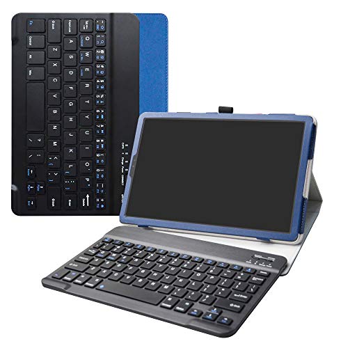 LiuShan Teclado Funda para MediaPad M5 Lite,Detachable Teclado (Teclado QWERTY Formato inglés) PU con Soporte Caso para 10.0