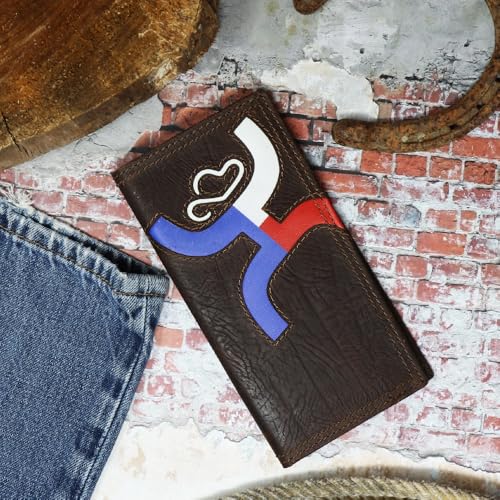 HOOEY Texican Texas Flag Inlay Rodeo Wallet (Brown/Red/White/Blue)4