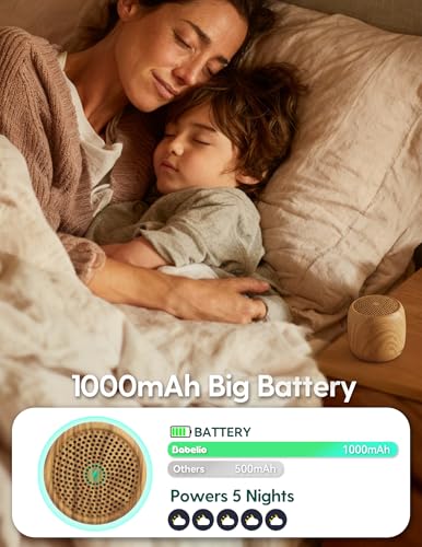 Image of Babelio White Noise Sound Machine (Pocket Mini Pro) | 1000mAh Large Battery, 25 Non-looping Sounds for Adults, Kids & Babies, Timer, Memory Function, Pocket-Sized & Travel Essentials, Wood Grain