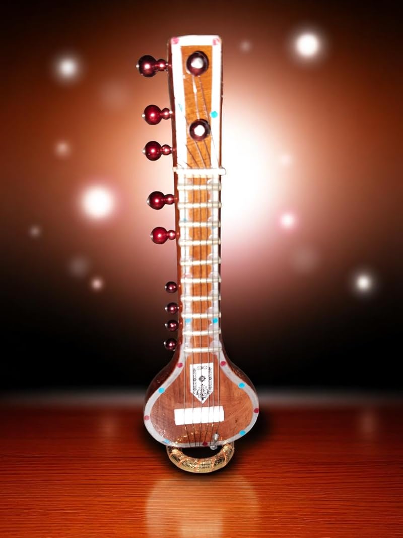 Miniature Musical Instrument – Exquisite Handcrafted Decor Piece for Music Lovers (Sitar, small) - Image 5 thumbnail