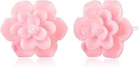 Vista 1 de Plastic Earrings, KMEOSCH 2 Pairs Plastic Wood Scents Flowers Earrings Studs for Sensitive Ears