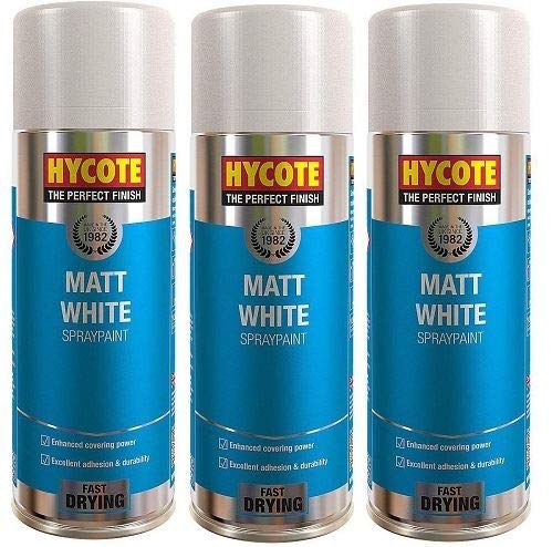 Hycote Matt White Paint 400ml (Pack of 3)