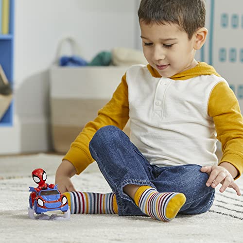 Image of Spidey and his Amazing Friends Spidey Web Crawler Set, 4-Inch Scale Action Figure and Vehicle, Marvel Preschool Super Hero Toys, Kids Easter Gifts, Ages 3+