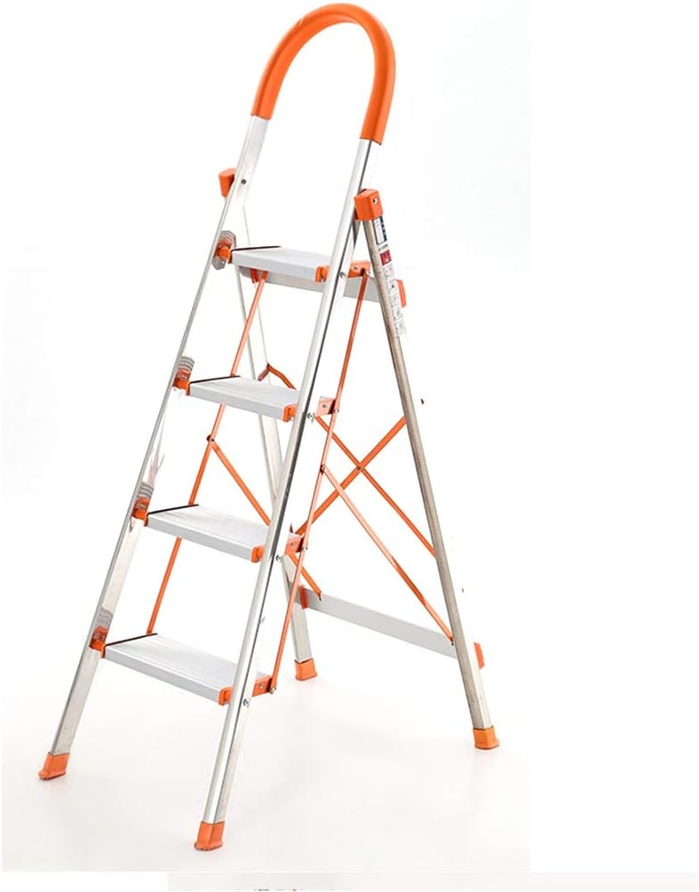Step Stool Stainless Steel Three-Step Ladder, Outdoor Four-Step Ladder Convenience Store Stationery Store Cosmetics Store Stepladders Household Ladder/120Cm