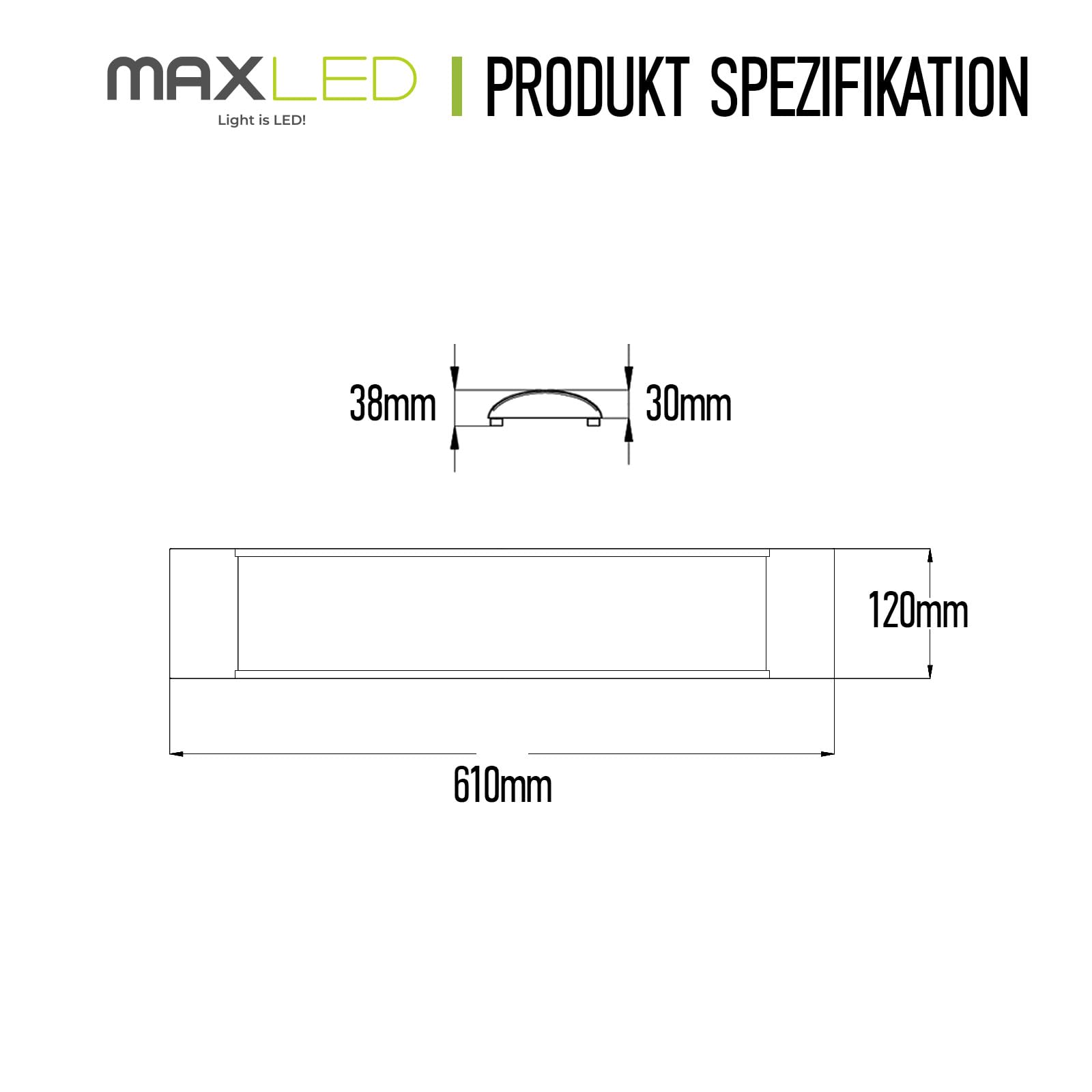 Lampa sufitowa LED Płaska 61cm 30W Liniowa Lampa Sufitowa 3000K/4000K/6500K 3000Lm na Wilgoć Płaska Ultracienka Lampy Sufitowa Panel LED do Salonu Sypialni Kuchni Piwnicy Biała