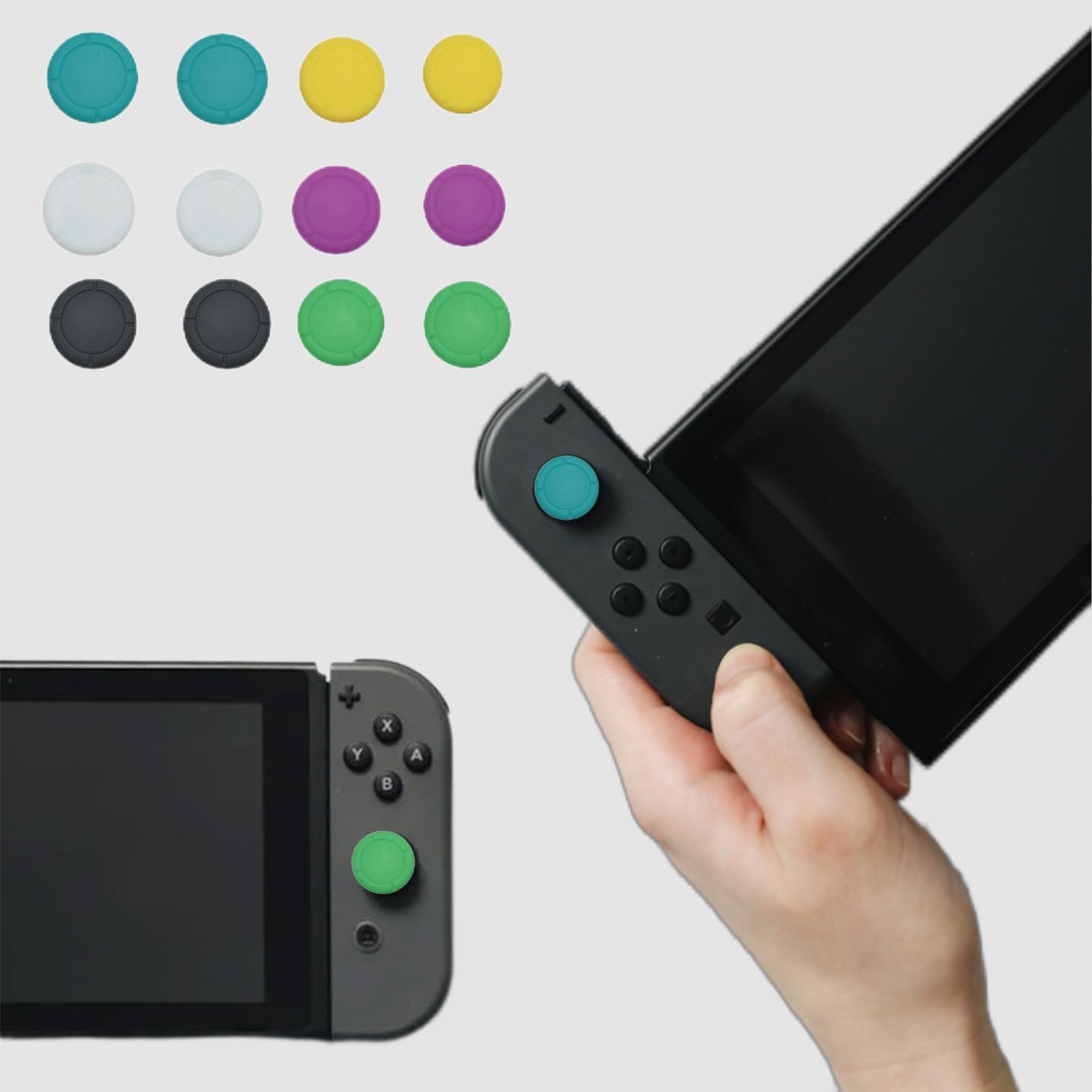 12 Pcs Silicone Joystick Thumb Stick Grip Cover, Analog Controller Gamepad Thumb Stick Cap Cover for Nintendo Switch NS Lite Controller Joy-Con - Image 5