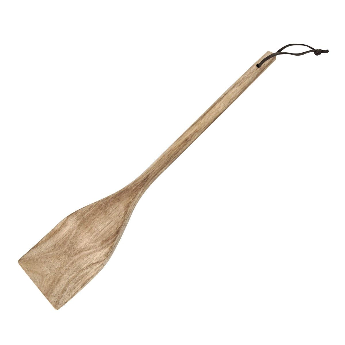 FACKELMANN 30891 33 cm Quality Spatula Made of Acacia Wood Can be Hung on Artificial Leather Ribbon, Robust Kitchen Aid in Modern Natural Design (Colour: Brown), Quantity: 1 Piece