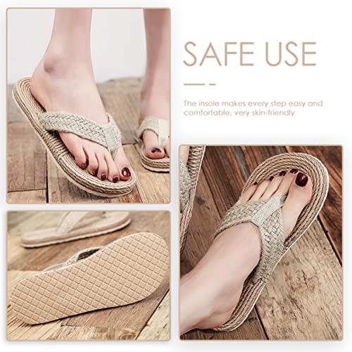 GALPADA Japanese House Slippers 1 Pair Rope Day Movers Slippers Unisex Summer Beach Slippers Sandals Beach Flops Non- Non Flops Flat Sandal Rubber Indoor Japan Seaside Casual Sandals4