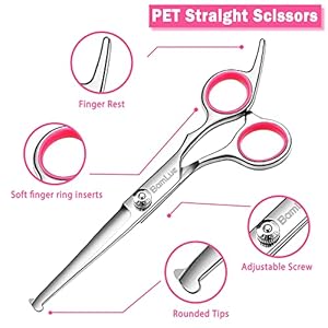 6 in 1 Professional Stainless Steel 4cr Safety Round Tip Dog Grooming Scissors Antirust Shears Cat Grooming Scissors Pet Kit Thinning Straight Comb for Long Short Hairpink  Cucciolini Doodles 6 in 1 professional stainless steel 4cr safety round tip dog grooming scissors anti rust shears cat grooming scissors pet kit thinning straight comb for long short hair pink   cucciolini doodles