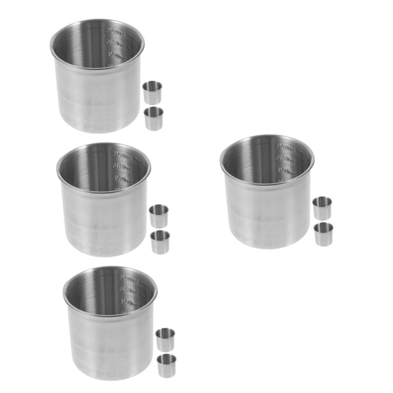 IMIKEYA Lot De 4 Tasses À Mesurer Précises Et Robustes En Acier Inoxydable Pour La Pâtisserie Et L'usage Domestique 3 Pièces X 4