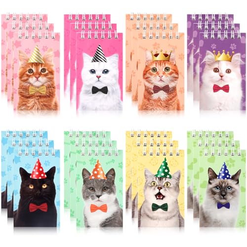 Cuadernos pequeños en espiral Hooqict con dibujos de gatos para notas y fiestas infantiles