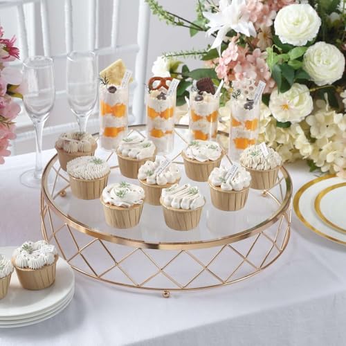 Efavormart CHDLR_CAKE08_14_GOLD Efavormart 14 Inch Round Metal Geometric Cake Stand Cake Riser thumb #8