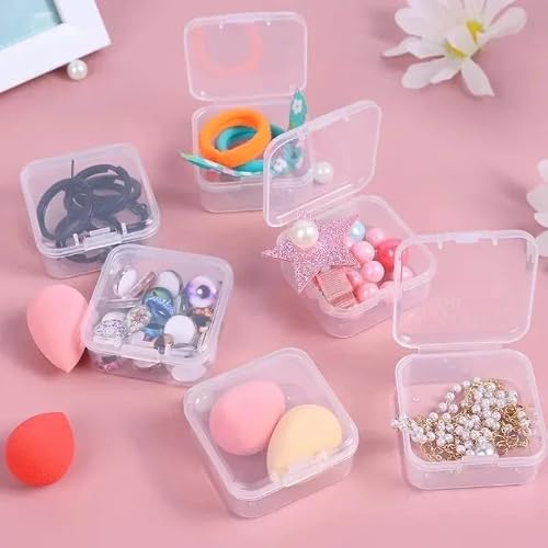Cherrynight XLJP Mini boîte de Rangement carrée Transparente en Plastique, 6/36 pièces, for Boucles d'oreilles, Bijoux, Emballage, Petite boîte carrée, Organisateur de Bijoux(L) – vue 3