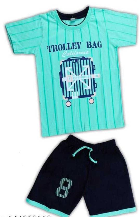 Image of Jaganath Creations Cotton Text Print Comfortable T-shirt and Pant For Baby Boy