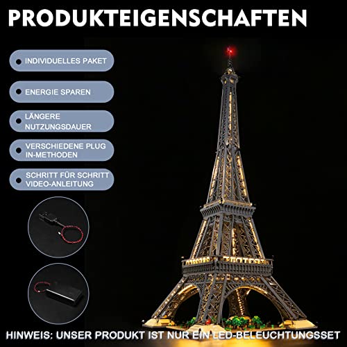 Remote Control Decoration Lighting Set Compatible with Lego 10307 The Eiffel Tower Building Set - Image 4