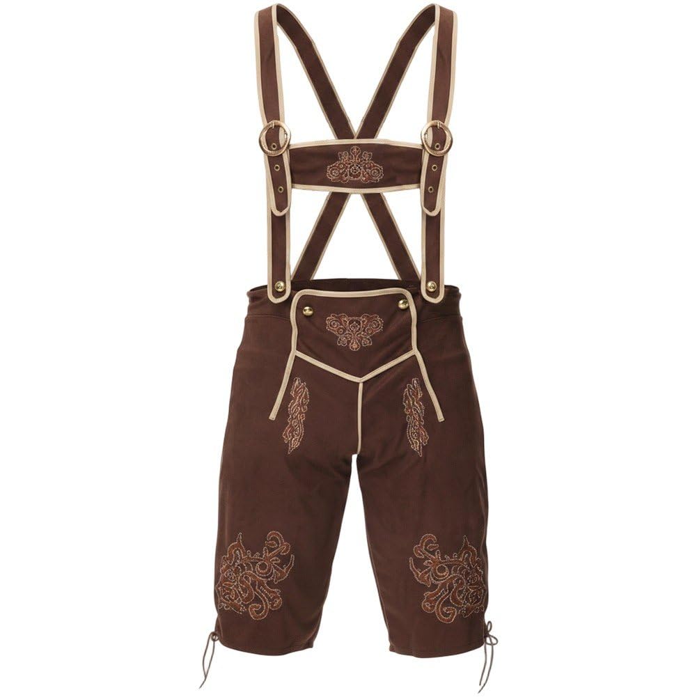 Pantalón Oktoberfest para Hombre con Tirantes Tradicionales Bávaros para Carnaval