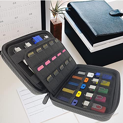 USB Flash Drive Case, JBOS SD Card Holder External SSD Hard Drive Hard Shell Case, Universial Portable Waterproof Shockproof High Capacity Storage Bag Organizer for Electronics Accessories