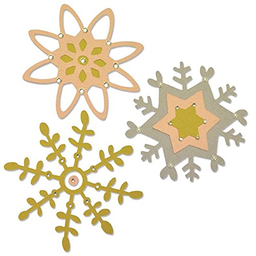 Sizzix 660879 Thinlits pochoir de découpe précis flocons de neige pour gaufrage de papier fin