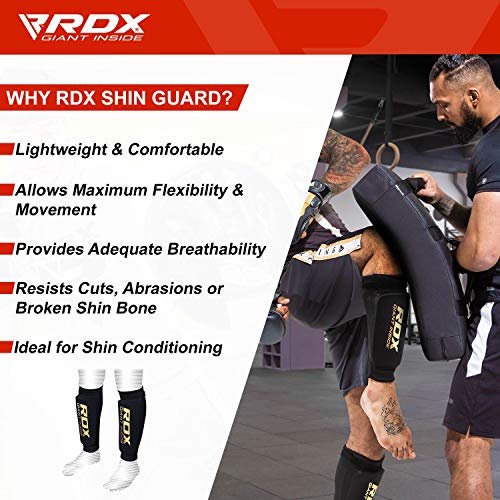 image for RDX Shin Guards for Muay Thai, Kickboxing, MMA Training and Fighting, 