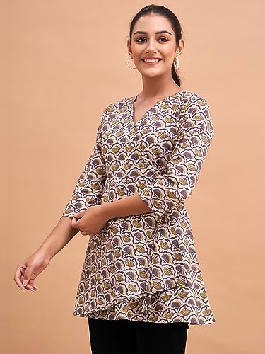 Image of feranoid Women Cotton Angrakha Kurti