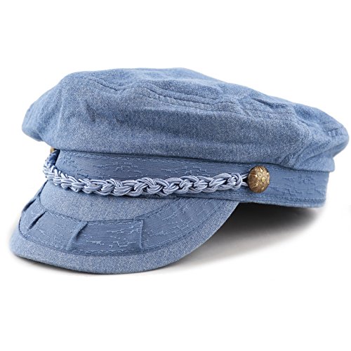 Image of The Hat Depot Unisex Cotton Yachting Style Sailing Greek Fisherman Cap hat