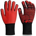FITFIV BBQ Gloves, Oven Gloves, 1472°F Extreme Heat Resistant Barbecue Gloves, Silicone Non-Slip Oven Mitts, Kitchen for Cooking, Grilling, and Baking