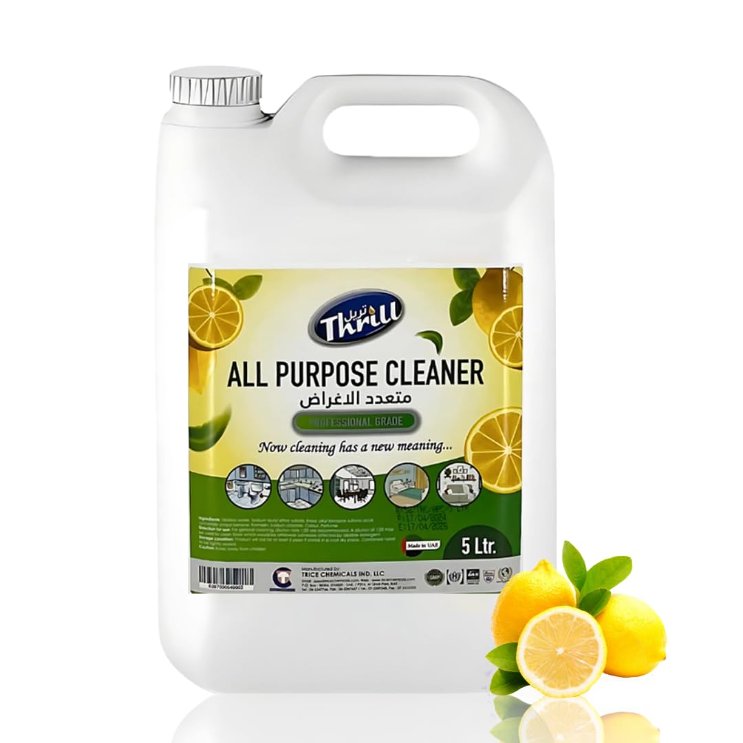 Professional All-Purpose Cleaner 5L – High-Performance Multi-Surface Cleaner with Natural Lemon Scent, Industrial Strength Degreaser, Eco-Friendly, for Home and Commercial Use