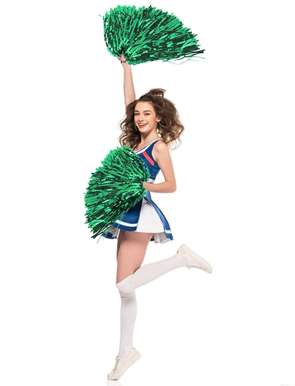 MOREL Green Cheerleading Squad Spirited Fun Pompoms Cheer Costume Accessory for Sports Day, Annual Day, Dance Function, Birthday Event Party |Pack of 20| 1