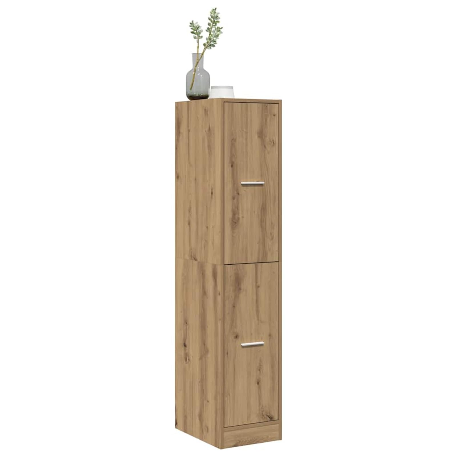 Homgoday Apothekerschrank Artisian Eiche Holzwerkstoff 4 Schubladen 30x41x144,5 cm - Dekorativ & Praktisch für Zuhause & Büro Model855177