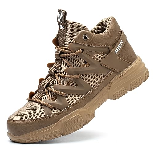 Asiman Steel Toe Shoes for Men Women Indestructible Lightweight Comfortable Safety Work Shoes Slip-Resistant Composite Toe Construction Boots