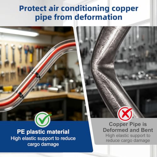 Image of Tnisesm 2 Pcs Copper Pipe Bender Kit - 13ft Tubing Bender Strips, Air Bender for 1 /4 inch and 3 /8 inch Air Conditioning Copper Pipes, Mini Split Pipe Bender Set