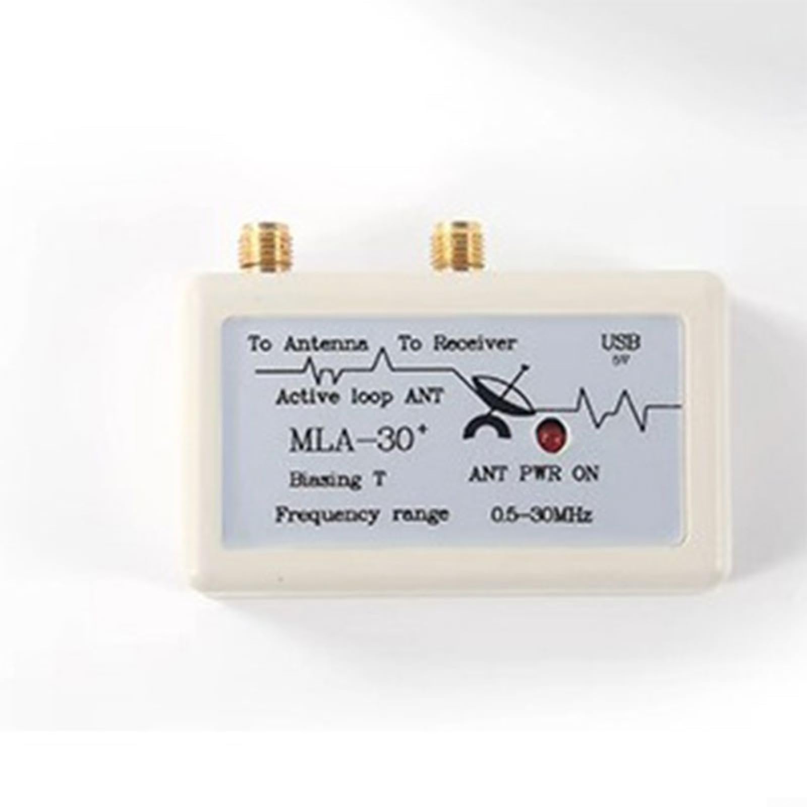 Antena receptora activa MLA-30+, bucle de onda corta de 500 KHz-30 MHz, para radio SWL HAM, ganancia direccional de bajo ruido, diseño compacto al aire libre, para instalación en la azotea