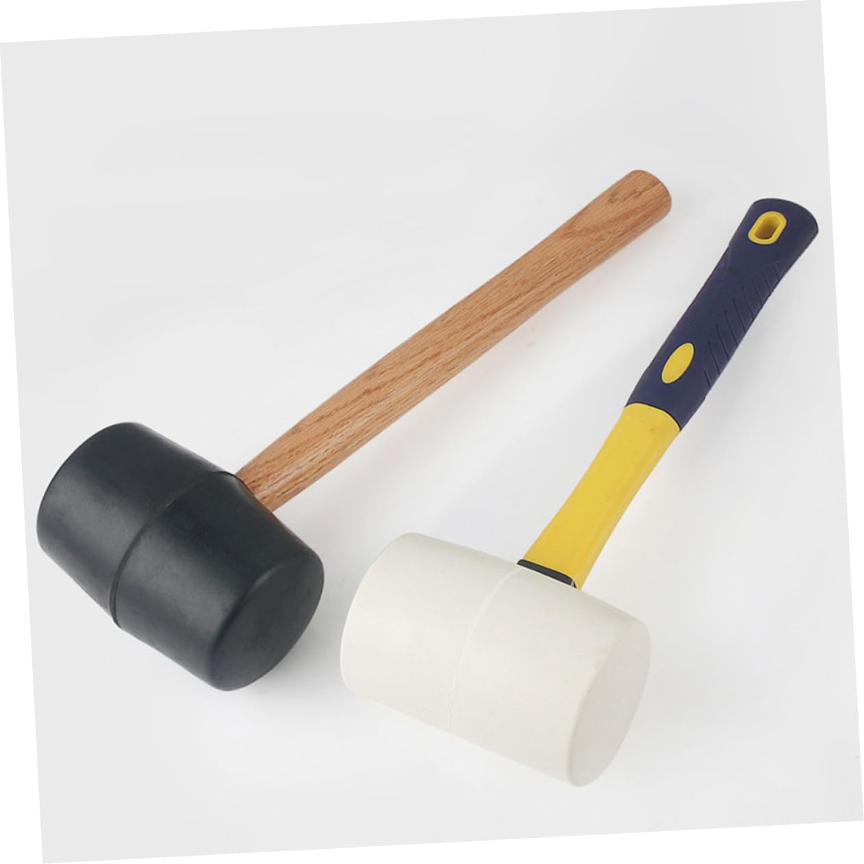 HOMSFOU 2 Pcs Household Use Rubber Mallet Smooth Surface Ideal for Flooring Installation Hammer for Jewelry Repair