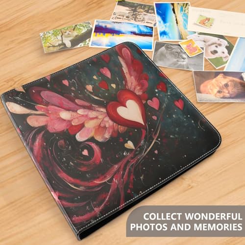 Álbum de fotos autoadhesivo DIY Scrapbook Album FLildon con diseño de corazones, 3 anillas, 40 páginas, tamaño 8x10 pulgadas para recuerdos miniatura 5